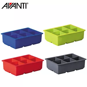 New AVANTI Silicone 6 Large Cup King Ice Cube Tray Freezer Cocktail Drink - Picture 1 of 6