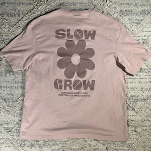 H&M Shirt L Pink Slow Grow Society Corp Relaxed Fit - Picture 1 of 4