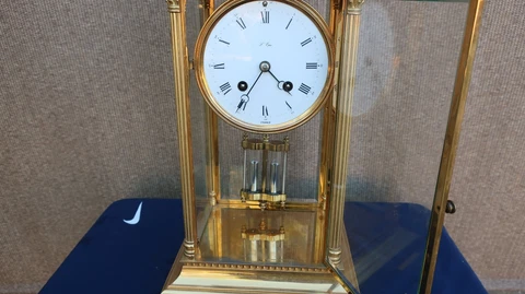 L'EPEE VINTAGE FRENCH 8 DAY FOUR GLASS CRYSTAL REGULATOR MANTLE TABLE CLOCK Cover