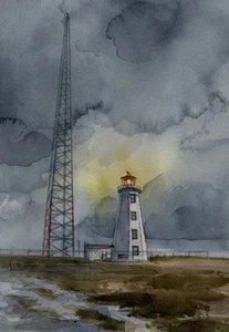 Faro del Cabo Norte, Isla del Príncipe Eduardo, Canadá. Tarjetas de notas artísticas de James Mann - Imagen 1 de 2