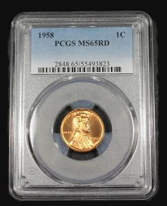 Moneda de Estados Unidos 1958 P centavo de trigo Lincoln graduación profesional MS 65 sin circular MS65R - Imagen 1 de 2