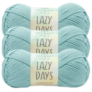 (3 Pack) Lion Brand Yarn 144-105AN Lazy Days Yarn, Surf Spray - Picture 1 of 5