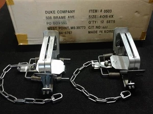 2 DUKE #4 OS OFFSET 4X4 COIL SPRING TRAP TRAPPING COYOTE TRAP BEAVER BOBCAT - Picture 1 of 1
