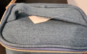 SPACE NK APOTHECARY 2022 Denim Vanity Makeup Case Pouch 7x4.5” NWT! - Picture 1 of 4