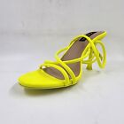 AQUA Arlow Ankle Strap High Heel Sandals Women's 8 Lime Round Open Toe