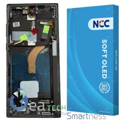 DISPLAY LCD SOFT OLED PER SAMSUNG GALAXY S22 ULTRA S908B SCHERMO NCC FRAME NERO - Image 1 of 3