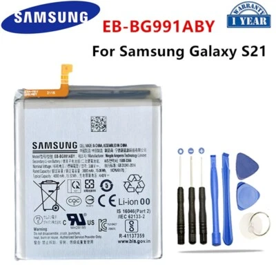 Genuine Samsung Galaxy S21 5G Battery (SM-G991) 4000mAh EB-BG991ABY + Tools - Image 1 of 4
