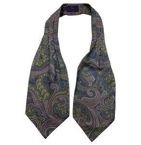ETRO Blue/Green Paisley Silk LUXURY Ascot Cravat ITALY - Picture 1 of 3