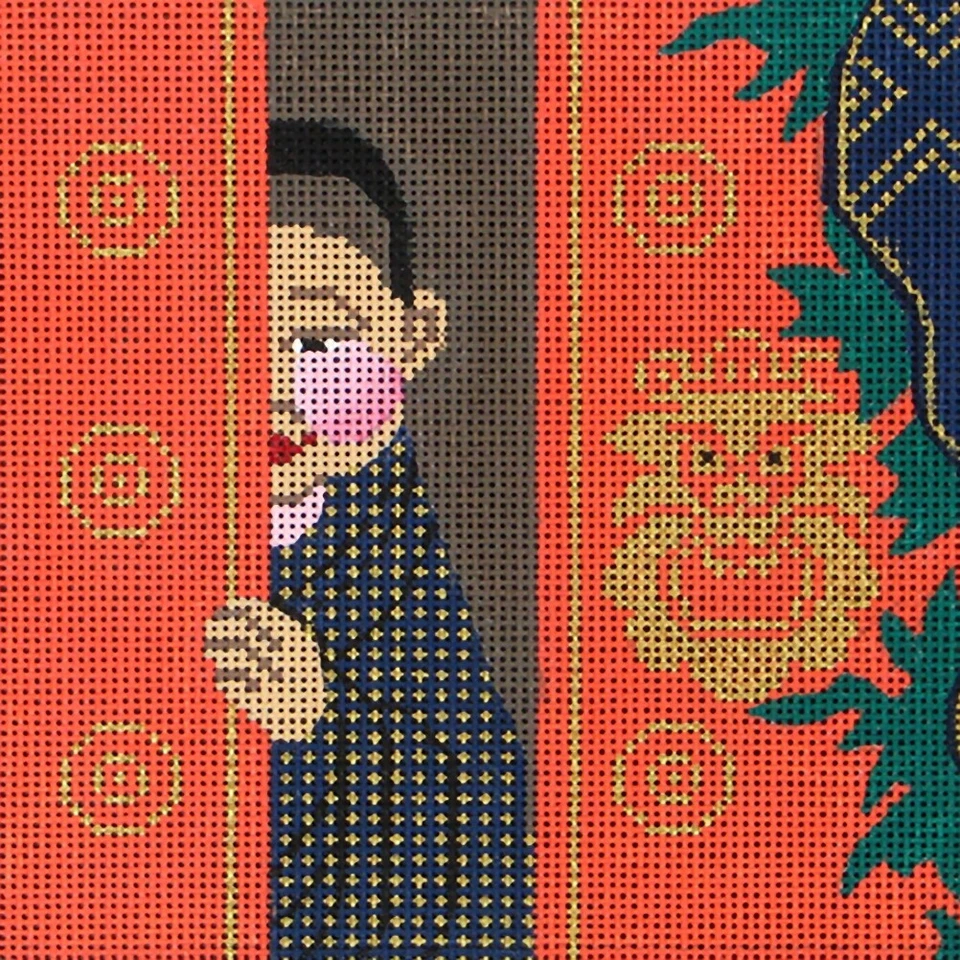 Needlepoint Handpainted Amanda Lawford Tibetan Prince 13x14 - Image 1 of 1