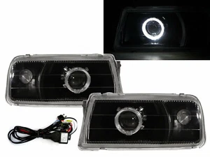 Tracker 1988-1998 Guide LED Angel-Eye Projector Headlight Black V1 for GEO LHD - Picture 1 of 6