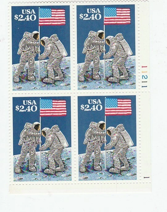 us #2419 $2.40 Moon Landing Plate Block MNH - Image 1 of 1