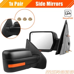 Left Tow Side Mirror Power Heated LED Signal Light For 2007-2014 Ford F150 - Picture 1 of 7