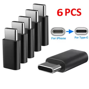 6 PCS 8 PIN DATA to USB C Type C Adapter Converter for Android Charging - Picture 1 of 4