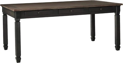 Mesa de comedor Tyler Creek Farmhouse con cajones, asientos hasta 6, casi negra Foto 1 de 4