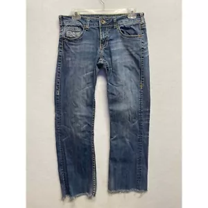 Cowgirl Tuff Womens Jeans Size 28x33 Raw Bottom Bootcut Medium Wash - Picture 1 of 14