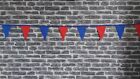 Blue Red Fabric Bunting Football Rugby Sport Country Wedding Party Garden