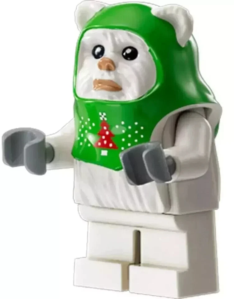 LEGO Star Wars Ewok Minifigura Suéter de Vacaciones Blanco Calendario de Adviento 2023 - ¡NUEVO! Foto 1 de 1