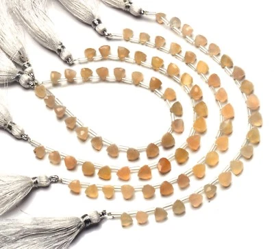 Natural Gem Super Quality Moonstone Faceted 6 to 7MM Trillion Shape Beads 7" - Image 1 of 4