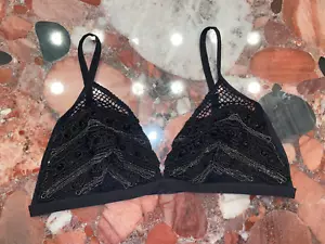 Reggiseno donna La Perla Calypso nero seta cristallo triangolo senza fili 36B nuovo con etichette - Foto 1 di 11
