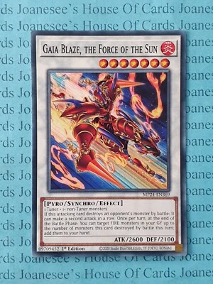 MP24-EN369 Gaia Blaze, the Force of the Sun Yu-Gi-Oh Card 1st Edition New - Image 1 of 4