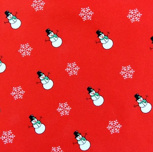Christmas Snowmen Men's Pocket Square Holiday Handkerchief Snowman Red Hanky  - Picture 1 of 3