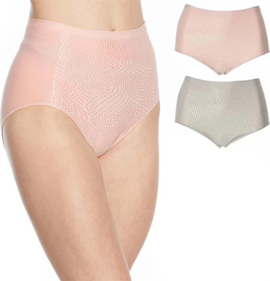 Rhonda ножницы 2шт Jacquard Dot бесшовный бриф светло-серый розовый L новый без ЯРЛЫКОВ (260) - Изображение 1 из 1