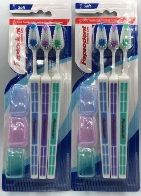 Paquete múltiple de 2 piezas Pepsodent cuidado completo con cubierta ~ 6 cepillos de dientes TTL ~ cerdas suaves Foto 1 de 2