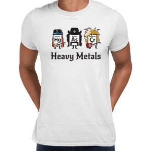 Heavy Metals Nerd T-shirt Science Funny Periodic Table Gift Kids Men Women - Picture 1 of 24