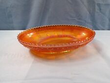 Imperial Marigold Carnival Glass Beaded Block Oval Bowl