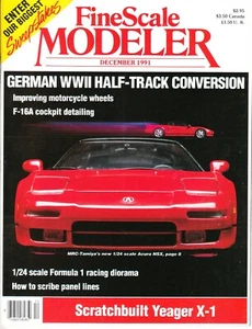 FINESCALE MODELER 12/91 YEAGER X-1, MOTORCYCLE WHEELS, GERMAN HALF-TRACK, F16A - Picture 1 of 2