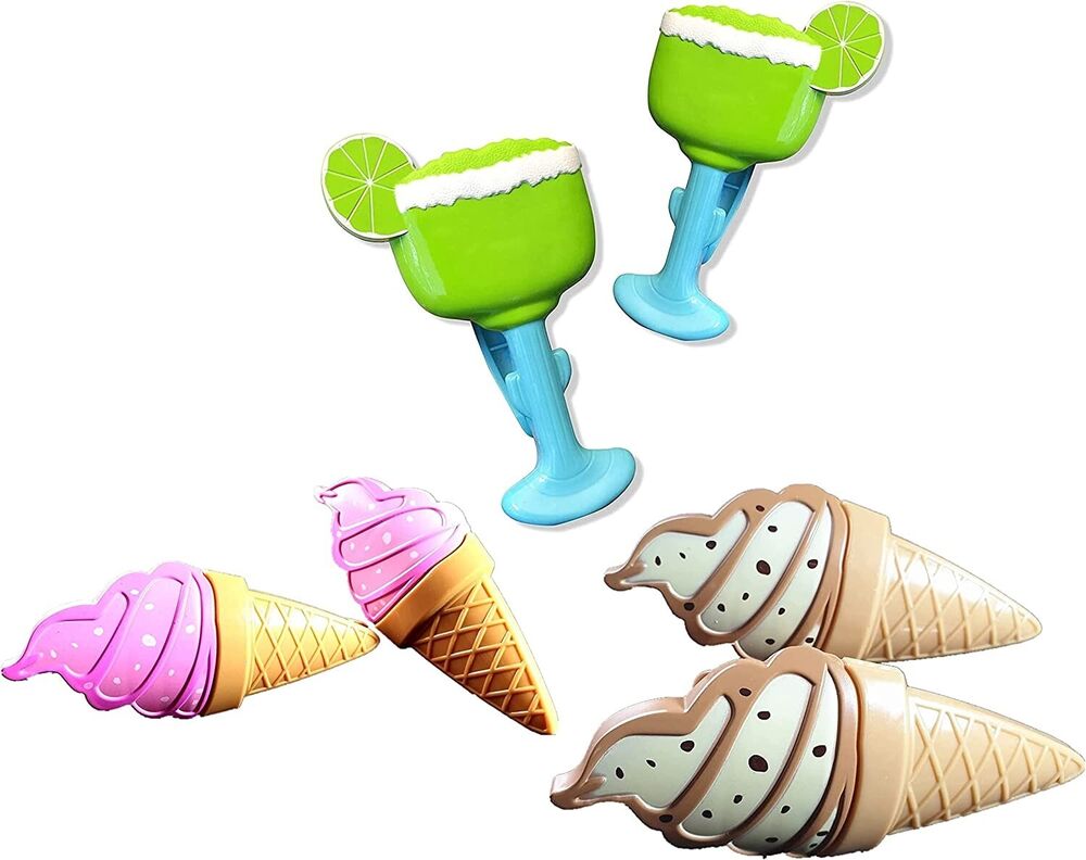 3 Set Lemon Cup, Pink Ice Cream, White Ice Cream Beach Towel Clips
