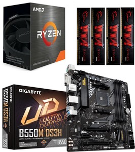 Aufrüstkit Bundle PC 4 AMD Ryzen 5 1600 6x 3,6 Ghz Turbo Gigabyte B550M-DS3H