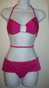 Costume da bagno e copricostume bikini rosa fucsia, 3 pezzi abbigliamento da spiaggia - taglia Med (9-10) NUOVO; 4119K - Foto 1 di 12