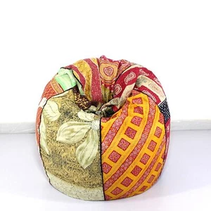 Silla de dormitorio hecha a mano Kantha Bohemia Hippie Bean Bag Puf otomano g... - Imagen 1 de 4