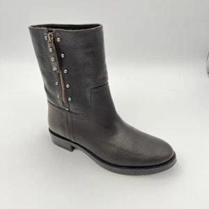 Ralph LaurenDark Brown Polo Women's Leather Ankle Boots/Booties 37.5 US 7 zip u - Picture 1 of 7