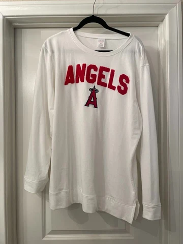 MLB Angels Baseball by Sideline Apparel Crewneck Long Sleeve Sweatshirt 2XL Cover