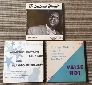 MONK/ROLLINS/HAWKINS/REINHARDT 3x7"/45rpm EPs 1963 UK/FRANCE VOGUE/ESQUIRE/HMV - Picture 1 of 16