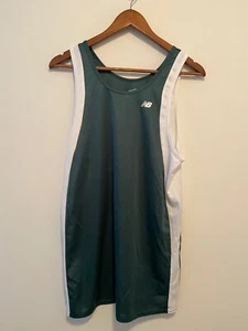 NWOT!! MEN'S NEW BALANCE VAULT SINGLET - GREEN / WHITE  -  J506 GRN - Picture 1 of 6