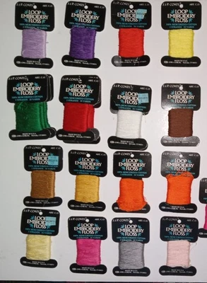Lot of 23 ~ JP Coats ~"Loop Embroidery Floss" 100% Cotton ~ 50 Yds ~ Made In USA - Image 1 of 4