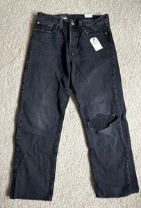 Levi's Damen Premium Ribcage Straight Ankle Jeans, US 27x27 Distressed Schwarz - Bild 1 von 10