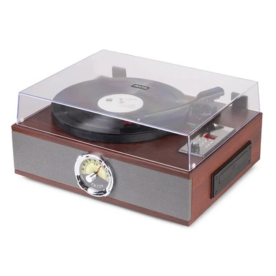 FENTON Record Player Combo with Built-in Speakers, CD, Radio, Bluetooth, Wood RP180