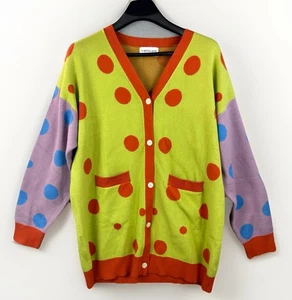 First Love Women's Cardigan Size 1X Oversized Colorful Poka Dot Teacher NEW - Picture 1 of 7