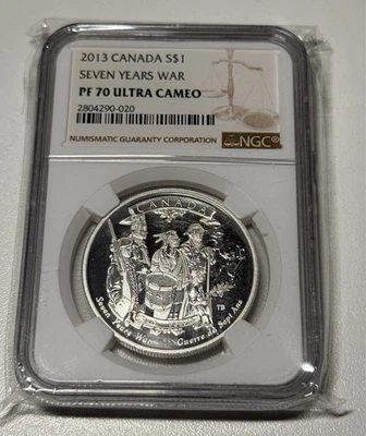 Canada 2013 Silver $1 Seven Years War NGC Certfied PF 70 Ultra Cameo - Image 1 of 2
