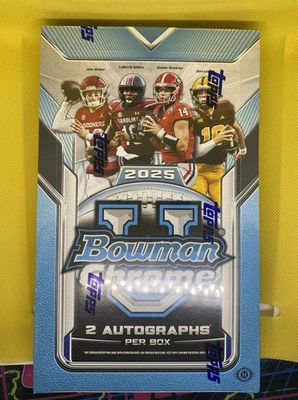 2025 Topps Bowman Chrome U University Football Factory Sealed Hobby Box