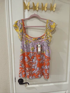 Anthropologie Farm Rio Floral Damen Bluse Gr. Medium Neu Mit Etikett - Bild 1 von 5