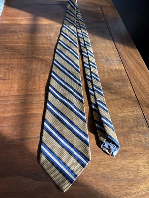 ROBERT TALBOTT Best of Class Men's Silk Necktie USA Designer Gold STRIPED - Image 1 of 4