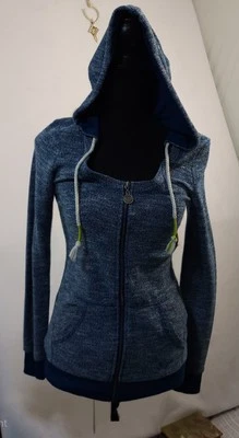 Roxy Zip Up Hoodie Sweatshirt Women's Size XSm Blue Hooded Cotton Blend Logo Y2K - Image 1 of 4