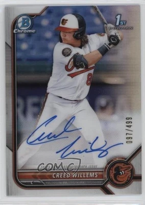 2022 Bowman Chrome Prospect Auto Refractor /499 Creed Willems #CPA-CW Auto - Image 1 of 2