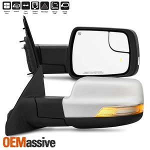 Espejo de remolque cromado plegable manual de calefacción eléctrica Ram 1500 19-24 con señal LED - Imagen 1 de 10