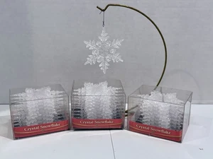 Acrylic Crystal Snowflake Christmas Ornaments - Set Of 30 (3 Boxes Of 10) - 4” - Picture 1 of 11